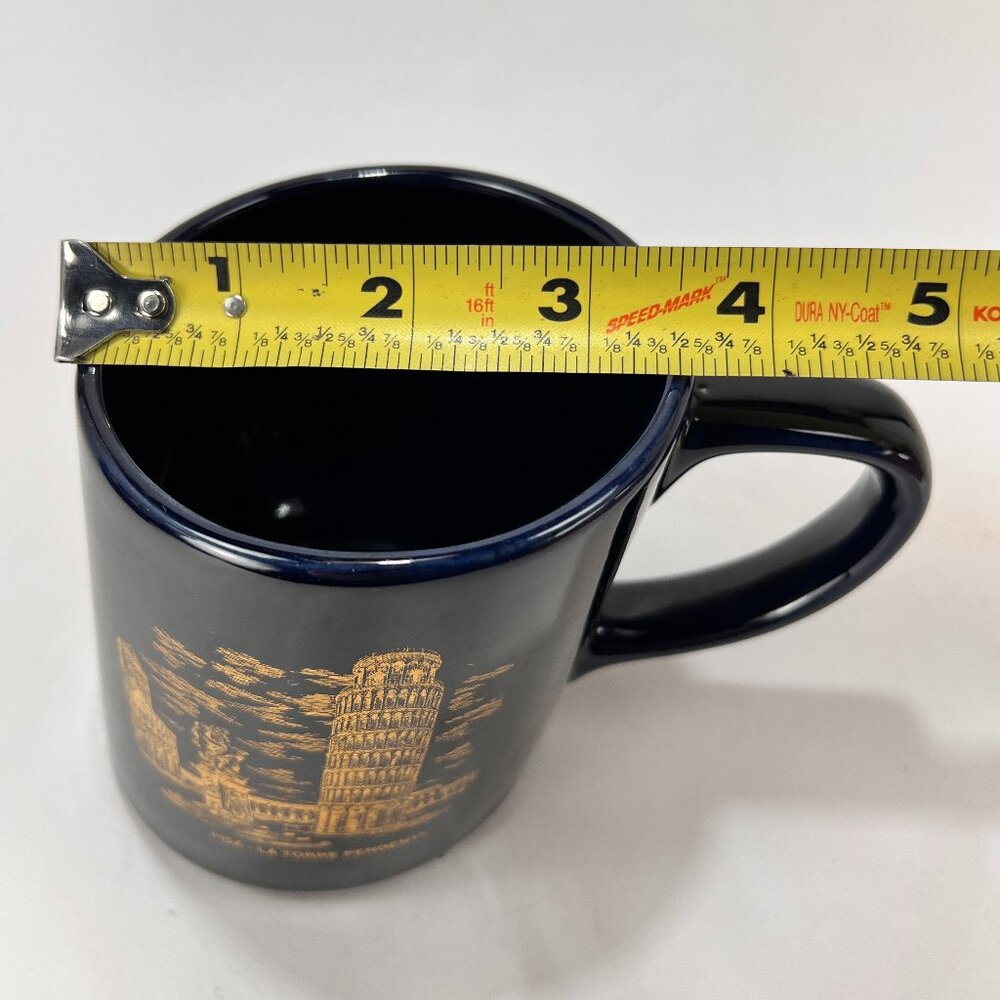 Leaning Tower of Pisa Coffee Cup Mug Ceramic Blue Gold Replacement PF Italy - Picture 15 of 15